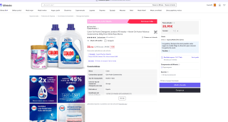 Colon Gel Activo Detergente Lavadora 90 lavados + Vanish Oxi Action Advance Quitamanchas 400g Polvo White Ropa Blanca por 25,95€