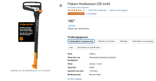 Fiskars Hookaroon XA22 voor €46,85 via Amazon