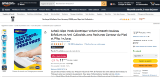 Râpe Pieds Electrique Scholl Velvet Smooth avec Recharge et Piles Incluses à 11,81€