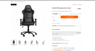 Gear4U Elite gamestoel zwart - Super deal