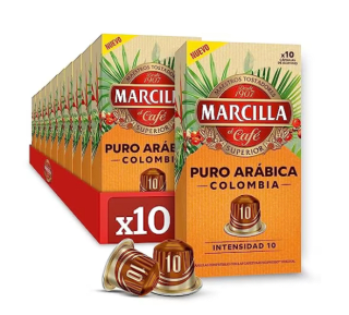100 Cápsulas Compatibles Nespresso Marcilla Café Puro Arábica Colombia por 22,55€