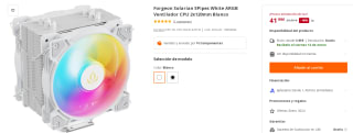 Ventilador CPU 2x120mm Forgeon Solarian 5Pipes White ARGB por 41.99€
