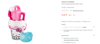 Set de playa grande para Peques Hello Kitty por 4.48€
