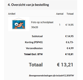 Eigen foto op schoolplaat vanaf €8,22 dmv code bij Topdoek