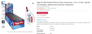 10 Tipp-Ex Mini Pocket Mouse Cinta Correctora por 11,75€
