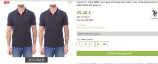 2-pack US Polo Assn. heren poloshirt voor €30,50 bij Outlet46