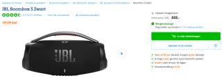 JBL Boombox 3 luidspreker voor €222 bij Coolblue