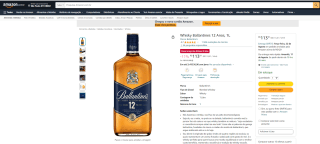 Whisky Ballantine's 12 Anos de 1L - R$ 113,91