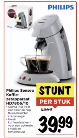 Philips Senseo Original HD7806/10 voor €39,99 bij de Vomar
