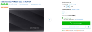 Samsung Portable T9 - Externe SSD 2TB voor €189 bij Coolblue
