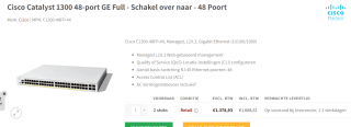 Cisco Catalyst C1300-48FP-4X voor €1.668,51 bij Redshell