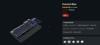 MOUNTAIN EVEREST MAX Modulair RGB Black, MX toetsenbord voor €49,99