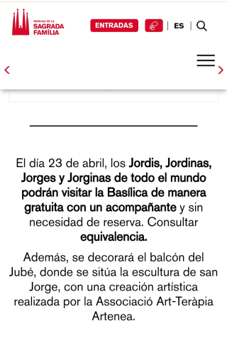 Entra gratis a la sagrada y, leer descripción