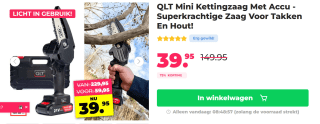 QLT-mini handzaag en een kettingzaag-in-1 voor €39,95 bij Voordeelvanger