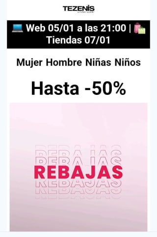 Hasta -50% Las Rebajas Tezenis.
