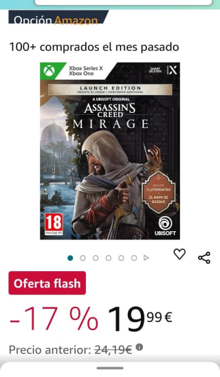 Assassin's Creed Mirage Launch Edition Xbox por 19,99€.