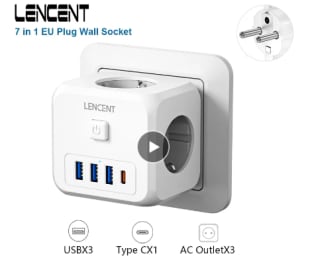 Cubo Enchufe USB 7 en 1 marca Lencent por 8,18€