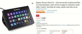 Elgato Gaming Stream Deck XL voor €199,99 bij Amazon