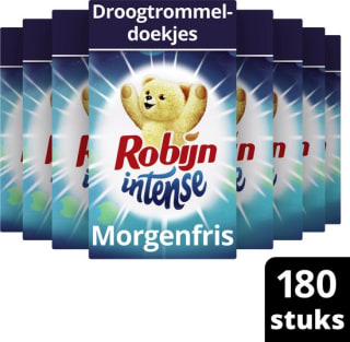 Robijn Intense Morgenfris Droogtrommeldoekjes 9 x 20 stuks bij Bol.com voor €11,88