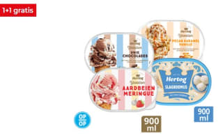 Hertog ijs 1+1 gratis bij Hoogvliet