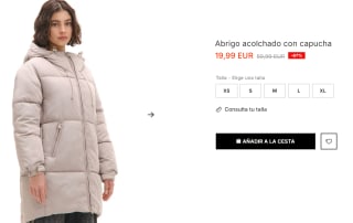 Abrigo acolchado con capucha para Mujer por 19.99€