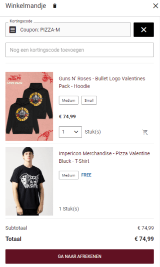 Gratis Valentijnsdag T-shirt bij bestelling vanaf €50 bij Impericon