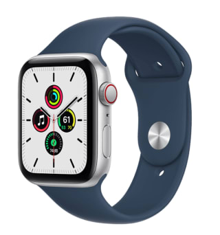 APPLE Watch SE Cellular 44 mm zilver aluminium/blauwe sportband voor €279 bij Media Markt