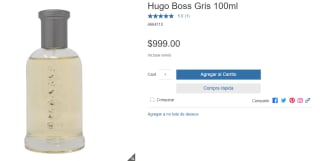 Perfume Hugo Boss Gris 100ml por $999 en Costco