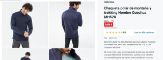 Chaqueta polar montaña y trekking Quechua MH520 por 9,99€