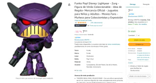 Figura Funko Pop de Disney personaje Lightyear , Zurg por 7€