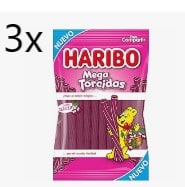3x HARIBO Mega Torcidas Cereza, 160 g por 3,24€
