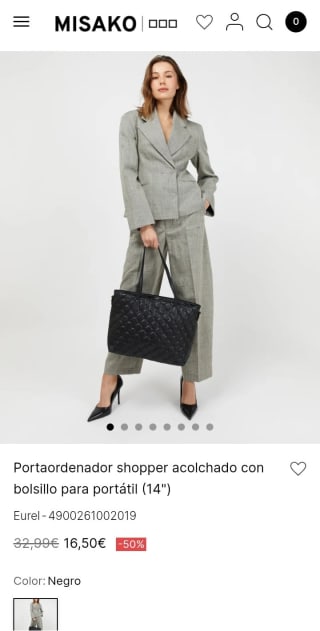 Portaordenador shopper acolchado por 16,50€.