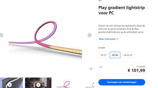 Philips Hue Gradient Lightstrip White and Color - voor 32-34 inch PC's voor €101,99 in de Philips store