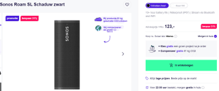 Sonos Roam SL Zwart voor €123 bij Productpine
