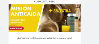 8% descuento extra en productos anticaída cabello por compras +60€