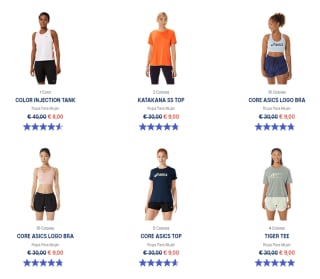 Ropa deportiva de la marca Asics desde solo 4€ alucina
