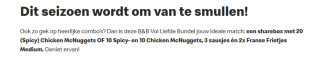 McDonald's B&B Vol Liefde Bunde met 3 sausjes + 2x medium frietjes voor €12,50