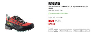 Zapatilla de trekking Asolo Backbone GTX ML para mujer por 87.5€
