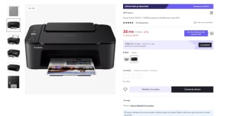 Impresora Multifunción Color WiFi marca Canon Pixma TS3551i / TS3550i blanca o negra por 21,69€