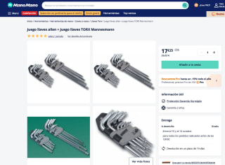 Juego llaves allen + Juego llaves TORX Mannesmann por 17,25€