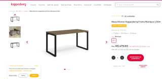 Mesa da Munique Kappesberg, modelo Diretor Para Escritório de 1.50M - R$ 479,90