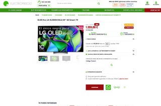TV OLED EVO 65" OLED65C34LA por solo 1,359€