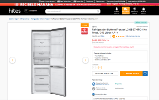 Refrigerador LG Bottom Freezer de 341 Litros por $449.990