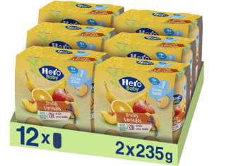 12 Tarritos de Frutas Hero Baby Variadas de 235g Ingredientes Naturales por 9,91€