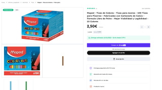 100 Tizas para Pizarras de colores marca Maped por 2,50€