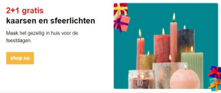 3+1 gratis op kaarsen en sfeerlichten bij Hema