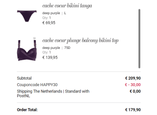 €30 korting op je bestelling bij Marlies dekkers