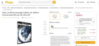 Alien: le 8ème passager - Edition du 40ème Anniversaire à 14,99€