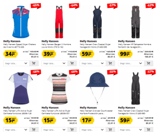 Hasta 70% descuento en ropa y calzado Helly Hansen