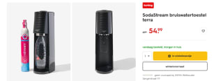 SodaStream bruiswatertoestel + 1 fles + koolzuur cilinder voor €54.99 bij de Hema